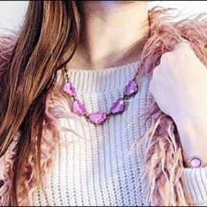 Chevron Statement Necklace in Electric Purple